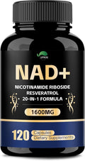 NAD Supplement,1500mg NAD+ Supplement with Resveratrol,Nicotinamide,Quercetin,CoQ10,Support Energy & Repair, Vitality,Non-GMO, No Fillers(110 Capsules)