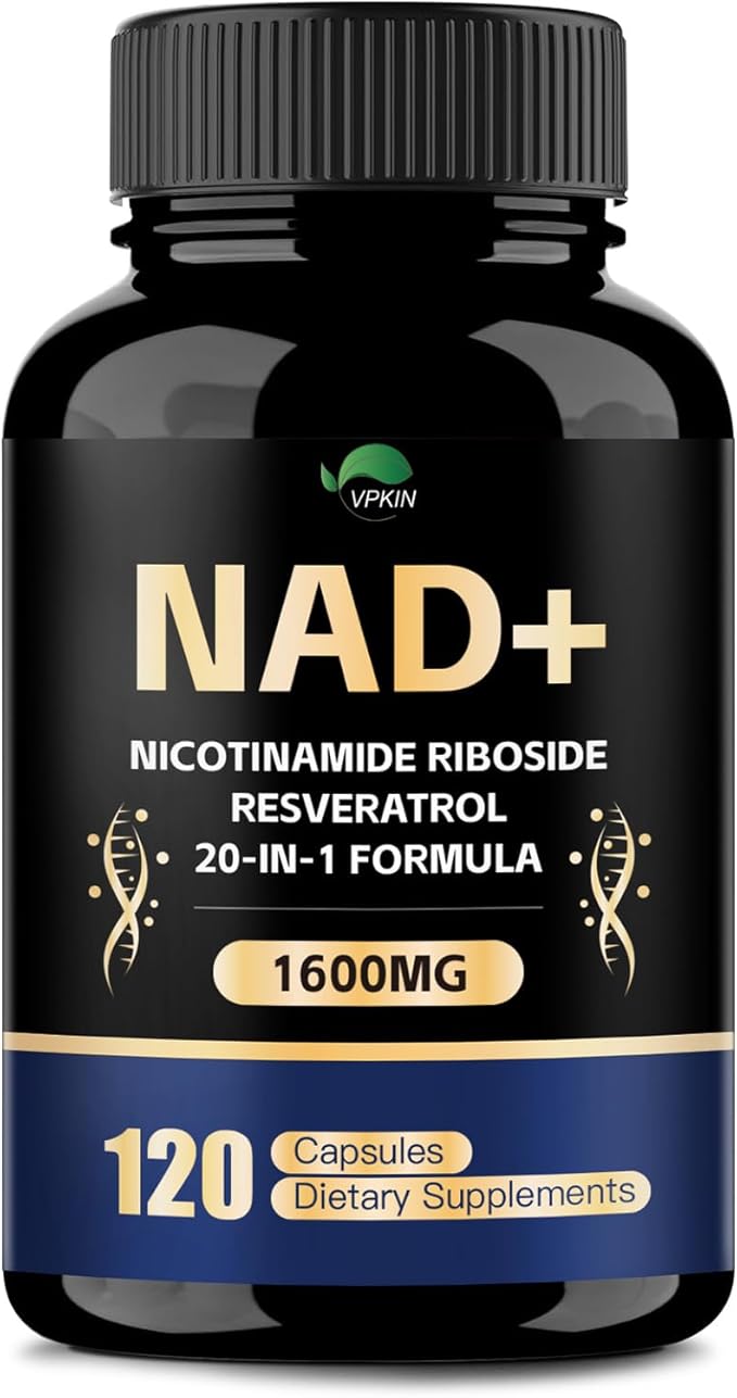 NAD Supplement,1500mg NAD+ Supplement with Resveratrol,Nicotinamide,Quercetin,CoQ10,Support Energy & Repair, Vitality,Non-GMO, No Fillers(110 Capsules)