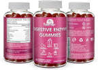 Digestive Enzymes Chewable Gummies: Helps Food Intolerance, Debloat, and to Digest Dairy, Carbs, Veggies, Protein, Fruit -Amylase Protease Lipase Lactase- Naturally Flavored Vegan Gummies. 60 Count
