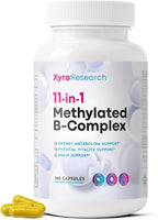 Methylated B-Complex Vitamins - Complete Bioactive Methyl B-Vitamins B12 B6 B9 5-MTHF for Energy Heart Brain & Methylation - Women Men Bio Active Nutrients MTHFR Multivitamins Support