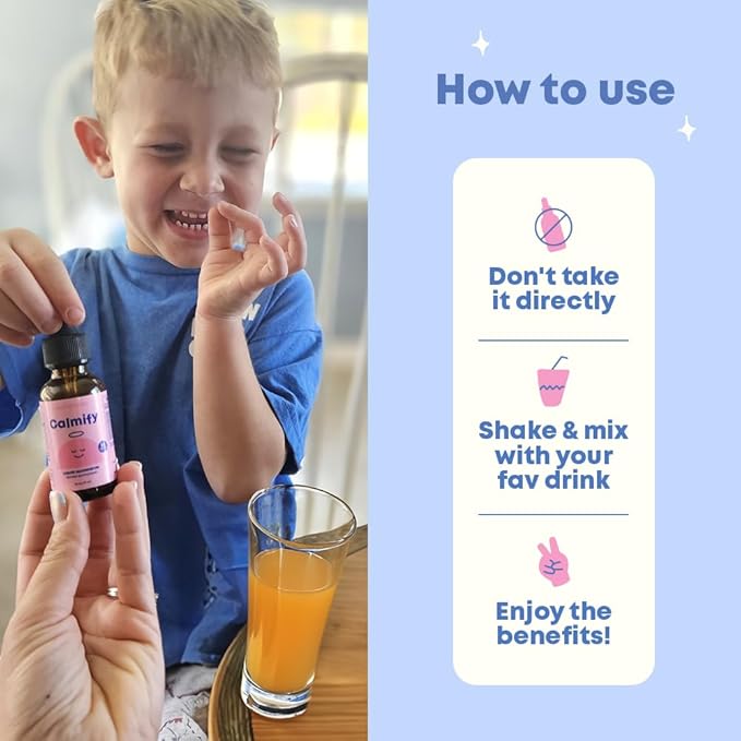 JoySpring Calmify Magnesium Glycinate for Kids | Liquid Magnesium with L-Theanine Supplement | Chamomile Extract & Passion Flower Extract | Sugar-Free Calm Drops | 1 fl oz (30 Servings) (Pack of 2)