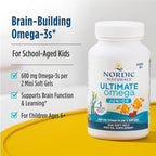 Nordic Naturals Ultimate Omega Jr., Strawberry - 120 Mini Soft Gels - 680 Total Omega-3s with EPA & DHA - Brain Health, Mood, Learning - Non-GMO - 60 Servings