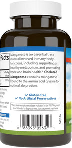 Carlson - Chelated Manganese, 20 mg - Superior Absorption, Healthy Metabolism, Bone Support & Brain Health, 250 Tablets