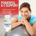 Solaray Triple Strength Vitamin K-2 as MK-7 150 mcg - Vitamin K2 MK7 Supplement for Bone Health Support, Pure Vit K2 as Menaquinone for Women and Men - 30 Vegan Capsules