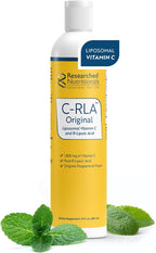 Researched Nutritionals C-RLA - Liposomal Vitamin C with R Lipoic Acid to Support Detox - Vegan & Soy-Free Vitamin C Liquid, Peppermint Flavor (10 Fl Oz)