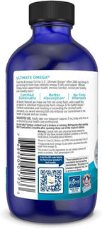 Nordic Naturals Ultimate Omega Liquid, Lemon Flavor - 4 oz - 2840 mg Omega-3 - High-Potency Fish Oil Supplement with EPA & DHA - Promotes Brain & Heart Health - Non-GMO - 24 Servings