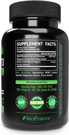 Saw Palmetto Capsules 600mg for Men & Women - Extra Strength DHT Blocker Supplement Capsules - Prostate & Hair Loss Support - 25% Fatty Acids, Bioperine - 100 Count
