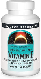 Source Naturals Vitamin E, 400 iu Fat-Soluble Antioxidant - 50 Tablets