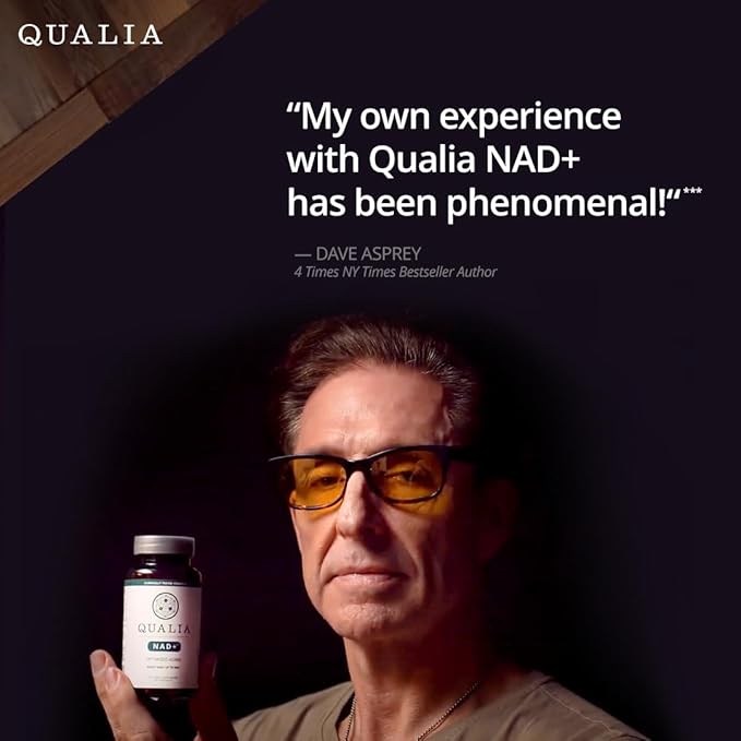 Qualia NAD Supplement — Clinically Proven to Boost NAD+ up to 67%. Optimized Aging, Energy, Focus. Elite Ingredients Nicotinamide Riboside (NIAGEN), Niacin, Niacinamide (1 Month Supply)