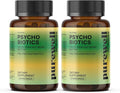 Psychobiotics – Advanced 3-in-1 Probiotic Prebiotic Postbiotic Supplement for Gut and Mood Support - 120 Vegan Probiotic Capsules – 50 Billion CFU - 2 Month Supply