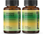 Psychobiotics – Advanced 3-in-1 Probiotic Prebiotic Postbiotic Supplement for Gut and Mood Support - 120 Vegan Probiotic Capsules – 50 Billion CFU - 2 Month Supply