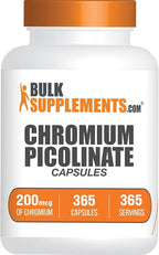 BulkSupplements.com Chromium Picolinate Capsules - Chromium Supplement, Mineral Supplement - Gluten Free, 1 Capsule per Serving, 365 Count (Pack of 1)