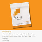 The Patch Remedy Focus Patch | Ginkgo Biloba, Acetyl-L-Carnitine, Bacopa, Magnesium L-Threonate, Green Tea | 30 Patches