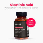 ENDUR-ACIN - Niacin B3 - ER (Extended Release) 250 mg - Nicotinic Acid - Healthy Heart & Cholesterol Balance Supplement - Low-Flush High-Potency Niacin with 4–8 HR Timed-Release Matrix - 200 Tablets