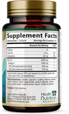 Omega 3 Fish Oil Supplements - 2400mg Fish Oil Per Serving - Triple Strength Omega-3 with EPA & DHA Fatty Acids - Natural Heart, Brain & Immune Support - Wild Caught, Bottled in USA - 120 Softgels