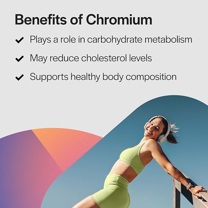 Pure Formulas Chromium 200 mcg Tablets, Glucose Metabolism Support Supplement for Daily Wellness, Non-GMO, Vegan, and Kosher, Chromium Nicotinate Glycinate for Metabolic Balance - 100 Count