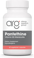 Allergy Research Group Pantethine Supplement - Vitamin B5, Pantothenic Acid, Metabolism Support, Liver Support, Cardiovascular Supplement, Coenzyme A, 660mg Vegetarian Capsules - 60 Count