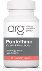 Allergy Research Group Pantethine Supplement - Vitamin B5, Pantothenic Acid, Metabolism Support, Liver Support, Cardiovascular Supplement, Coenzyme A, 660mg Vegetarian Capsules - 60 Count