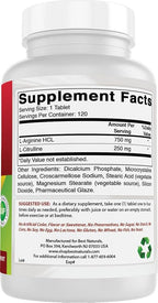 Best Naturals Arginine Citruline Complex 1000 Mg 120 Tablets