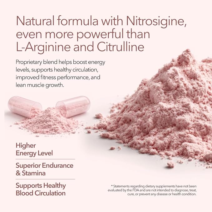 Juvenon BloodFlow-7 Nitric Oxide Supplements for Men & Women - Natural Nitric Oxide Booster with Nitrosigine® + S7® - Blood Flow & Circulation Support (1-Pack)