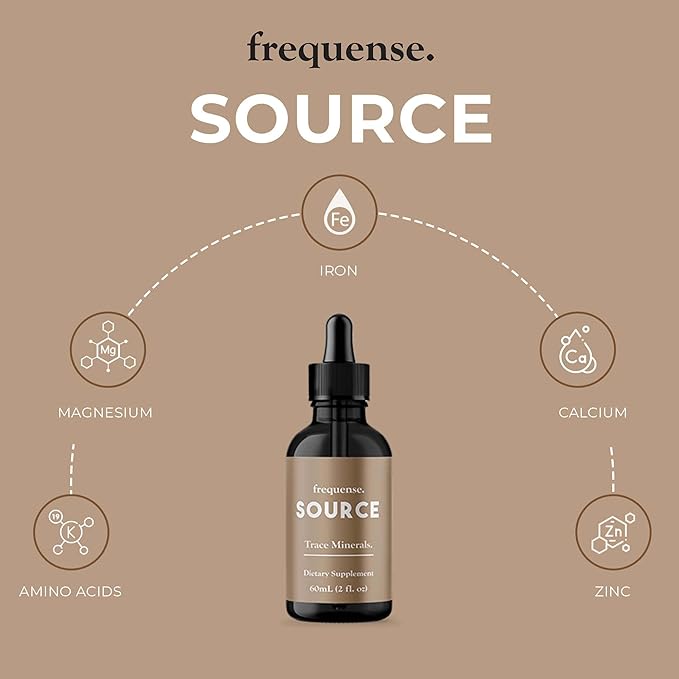 FREQUENSE - Source Trace Minerals - Fulvic Mineral Powder for Bone Health, Nutrient Absorption, Skin Support, Gut Health & Electrolytes - 60 ml