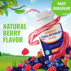 Vitamatic Melatonin 10 mg Fast Dissolve Tablets – Quick-Dissolving Sleep Support Supplement for Adults – Vegetarian, Non-GMO & Gluten-Free – Natural Berry Flavor – 365 Tablets