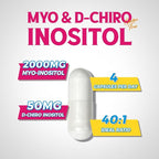 Inositol Supplement, Myo-Inositol & D-Chiro Inositol Supplements for Women, 40:1 Ideal Ratio, Hormone Balance and Women’s Wellness, 120 Vegan Capsules