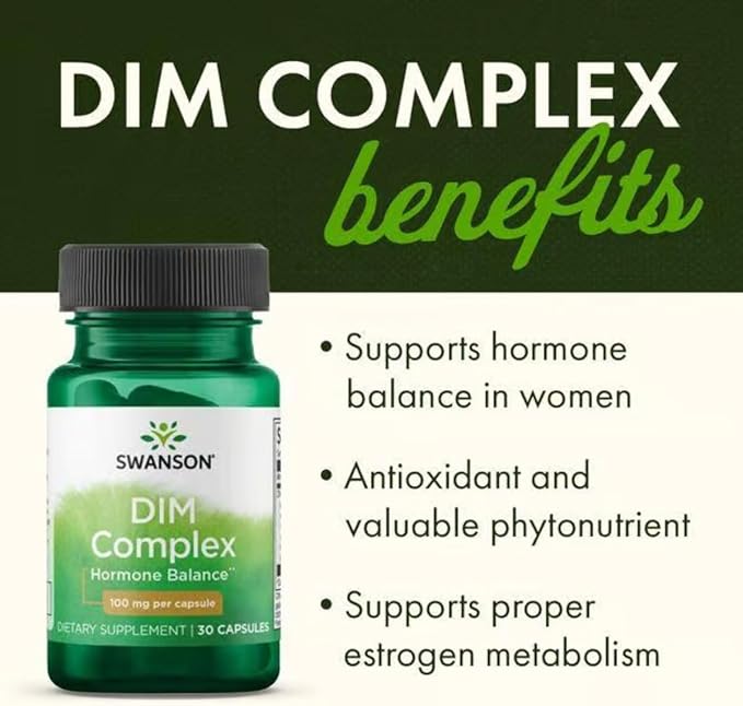 Swanson Dim Complex (Diindolylmethane) 100 Milligrams 30 Capsules (1 Pack)