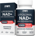 Liposomal NAD Supplement with Resveratrol - High Purity NAD Plus 2000 mg, 120 Capsules, Made in the USA - NMN Alternative