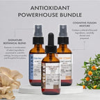 Antioxidant Powerhouse Bundle - Elderberry, Raw Vitamin C, Mushroom Complex - Nutriments, Phytonutrients & Cognitive Well-Being All in One Package - Multivitamins - 2 Fl Oz - 240 Days Supply