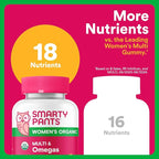 SmartyPants Organic Women's Multivitamin Gummies: Biotin, Methylfolate, Omega 3 (ALA), Vitamin D3,C,B12,B6,A,K & Zinc, Inositol, Gluten Free, Vegetarian, 120 Count (30 Day Supply)(Pack of 2)