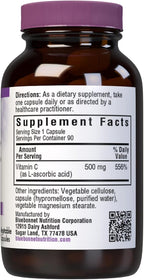 Bluebonnet Nutrition Vitamin C 500 mg Vegetable Capsules, Ascorbic Acid, for Immune Health & Skin Health, Vegan, Vegetarian, Non GMO, Gluten Free, Soy Free, Milk Free, Kosher, 90 Vegetable Capsules
