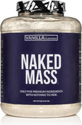 NAKED Vanilla Mass - All Natural Vanilla Weight Gainer Protein Powder - 8lb Bulk, NSF Certified, GMO Free, Gluten Free & Soy Free, No Artificial Ingredients - 1,260 Calories - 11 Servings
