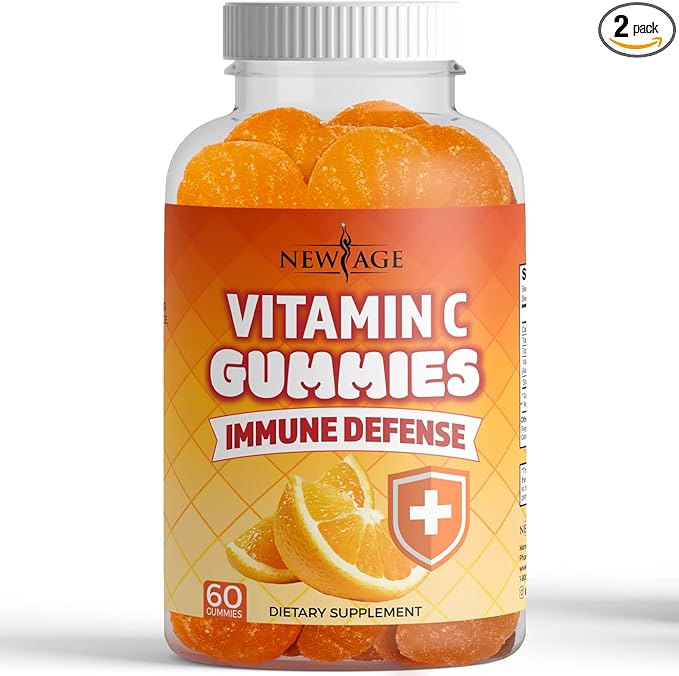 NEW AGE Vitamin C Gummies Orange Vitamin C Gummy - Supports Healthy Immune System - Vegetarian Without Gluten (60 Gummies)