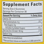 Nature Made Zinc Supplements 30 mg Per Serving, Dietary Supplement for Immune Health and Antioxidant Support, 60 Zinc Gummies, 30 Day Supply, (Pack of 2)