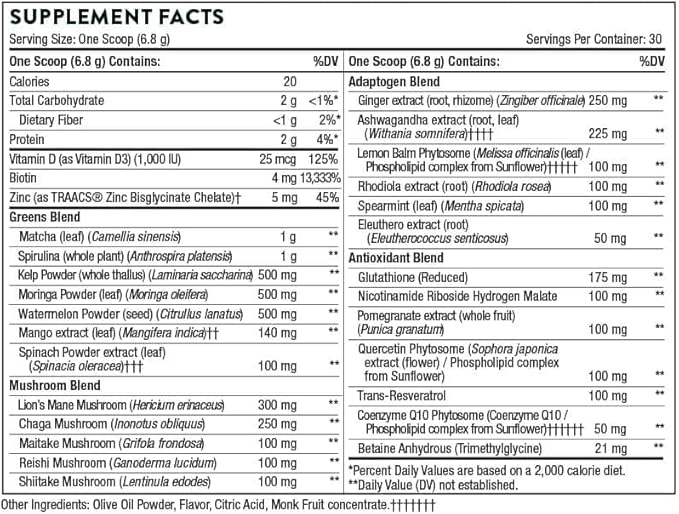 THORNE - Performance & Vitality Bundle - Creatine & Daily Greens - 30 to 90 Servings