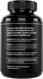 Prime Labs L Glutamine Capsules 600mg - Supports Strength, Muscle Recovery, Immunity, & Gut Health - Amino Acid Supplement - for Men & Women