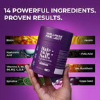 The Wellness Project 14-in-1 Hair, Skin & Nails Gummies with 10,000 mcg Biotin, Keratin, Hyaluronic & Folic Acid, Vitamins A, C, B5, B6 & B12 & Sea Buckthorn | Tasty Mixed Berry Flavor (Pack of 3)