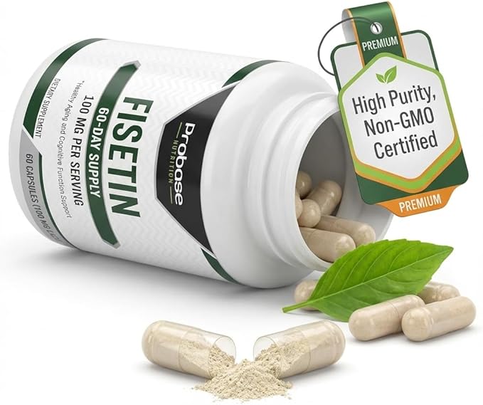 Probase Nutrition Fisetin Senolytic Supplement 100mg High Potency 60-Day Supply for Cellular Health