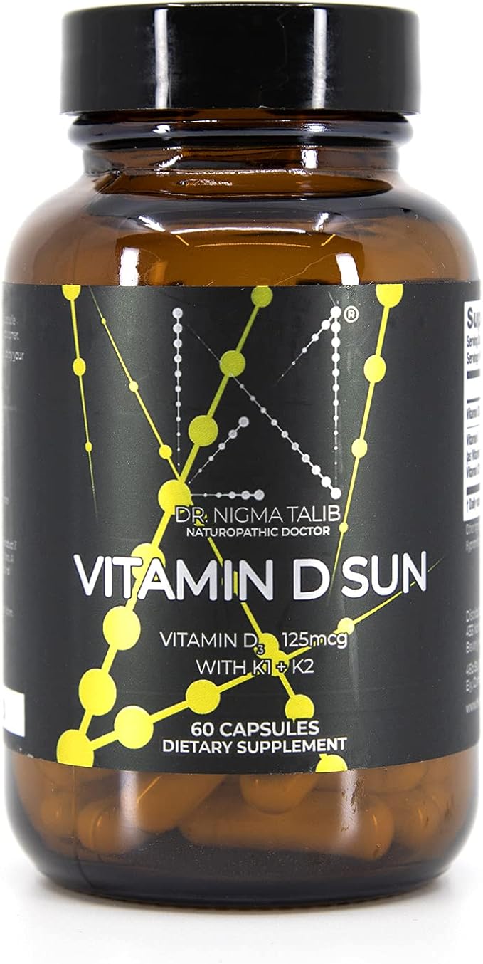 DR. NIGMA Vitamin D 5000iu Sun with K1 + K2 to Support Skin concerns, a Happy and Healthy Body - 60 Capsules