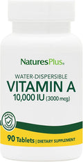 NaturesPlus Vitamin A 10,000 IU - 90 Water-Dispersible Tablets - Vision, Skin & Immune Health Support - 90 Servings