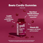 Goli Nutritional Supplement, Beets Cardio Gummy - 300 Count(5 Pack of 60) - 100mg CoQ10 & Beet Root Extract - Gluten-Free, Vegan, Non-GMO, and Gelatin-Free. Nature's Great Superfood.