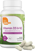 Zahler Vitamin D3 & K2 Advanced D3 & K2 Formula Supports Bone Density & Calcium Absorption, 60 Capsules.
