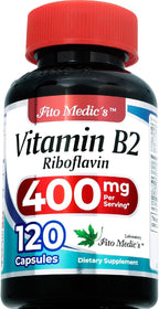 FITO MEDIC'S Lab | Vitamin b2 |120 Capsules | 400 mg | riboflavin 400mg | b2 Vitamin 400mg | b2 | riboflavin | Ultra high Absorption.