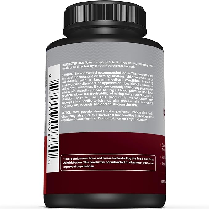 Sunergetic Premium Blood Pressure Support Supplement for Cardiovascular & Heart Health with Garlic, Hawthorn & Hibiscus (180 Capsules)