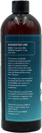 Structured Silver Water 30PPM - ph Balanced Alkaline Structure Silver Liquid Solution Mineral Supplement for Natural Immune Support - Enhanced Wellness & Gut Health - 16 Oz (437ml)