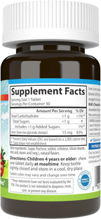 Carlson - Kid's Chewable Iron, 15 mg, Superior Absorption, Blood Health, Energy Production & Optimal Wellness, Natural Strawberry Flavor, 30 Tablets