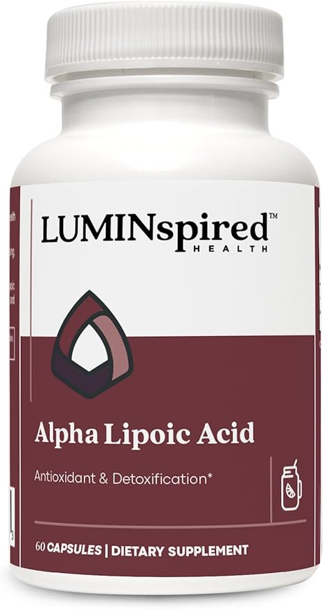 LUMINSPIRED HEALTH Alpha Lipoic Acid 600mg CR with Biotin 500mcg for Better Absorption, 60 Vegan Tablets, Supports Antioxidant Function, Glucose Metabolism & Healthy Nerve Supplement, Gluten Free