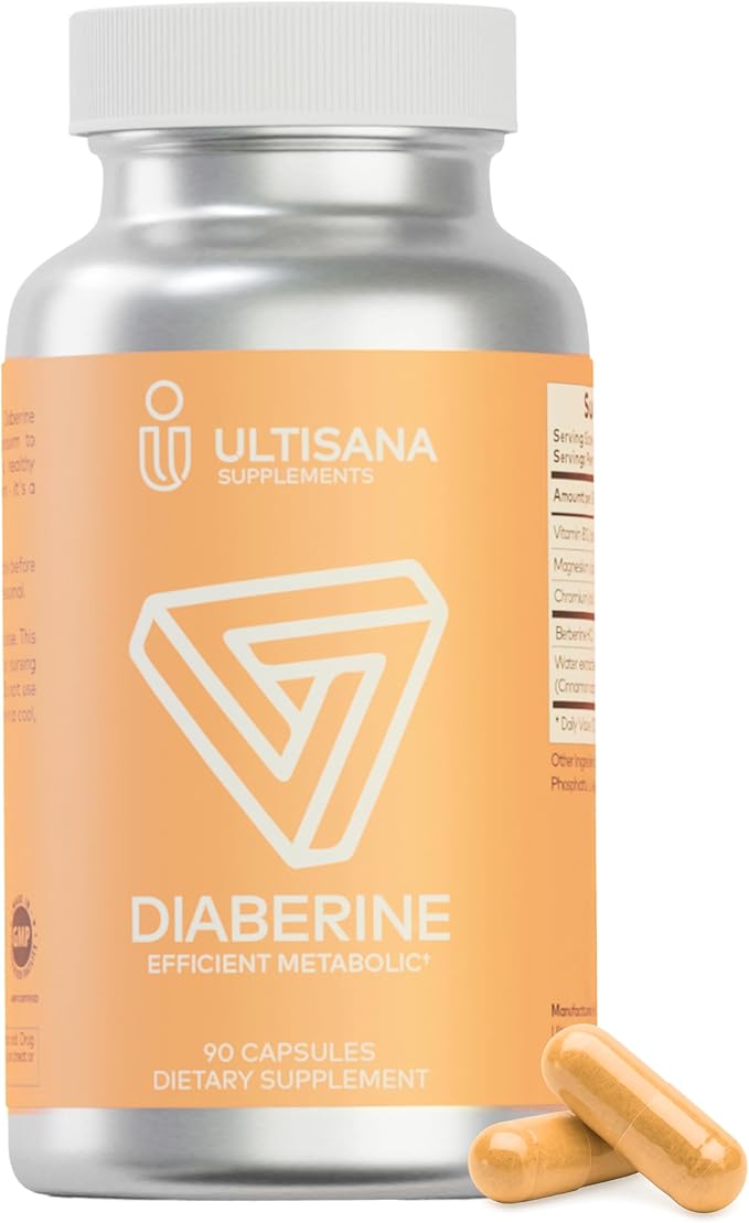 Diaberine Berberine HCL 500mg for Metabolism & Energy Boost | Supports Heart Health & Immunity | Berberine Supplement with Vitamin B12, Magnesium & Chromium | Non-GMO & Vegan, 90 Count