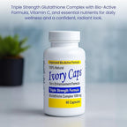 Ivory Caps Glutathione Complex 1500mg – Triple Strength Skin Enhancement Formula with Alpha Lipoic Acid & Milk Thistle – High Potency Glutathione Capsules – Vegan, Non-GMO – 60 Capsules